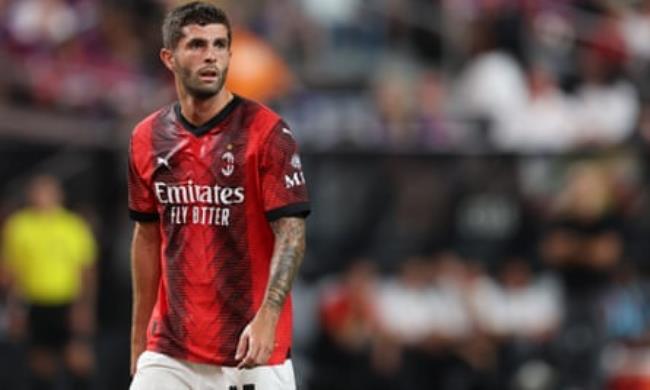 Christian Pulisic in action for Milan during a pre-season friendly